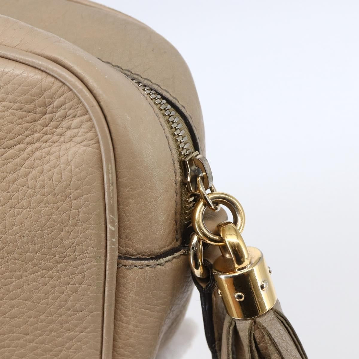 Gucci Soho Disco Leather Beige Leather Shoulder Bag Bag (Pre-Owned)
