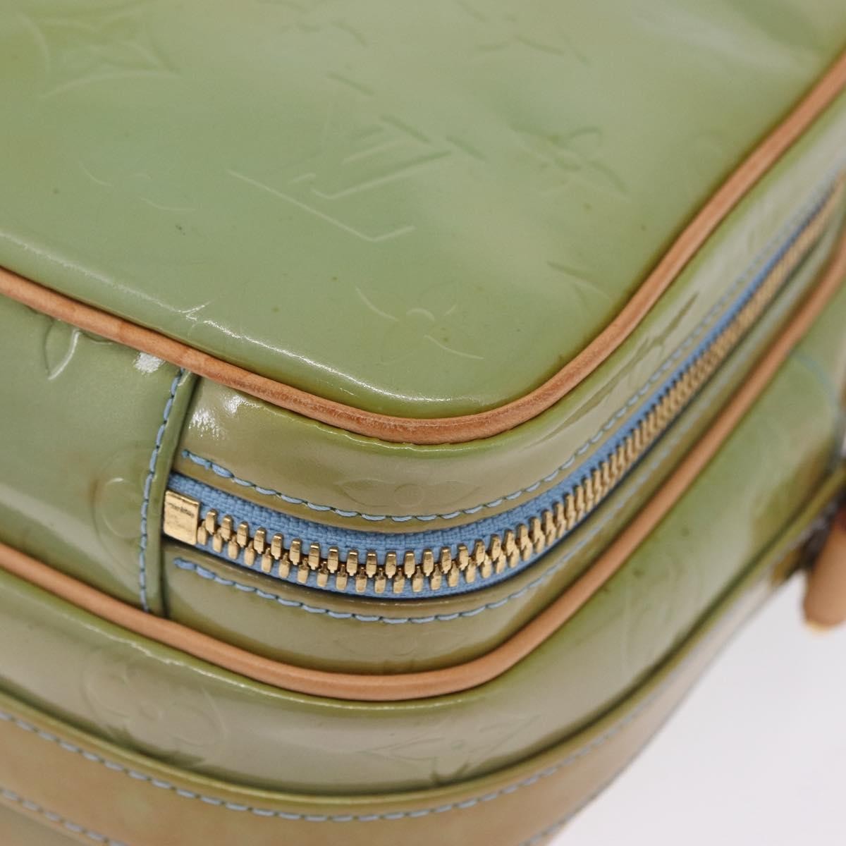 Louis Vuitton Wooster Monogram Vernis Green Patent_Leather Handbag (Pre-Owned)