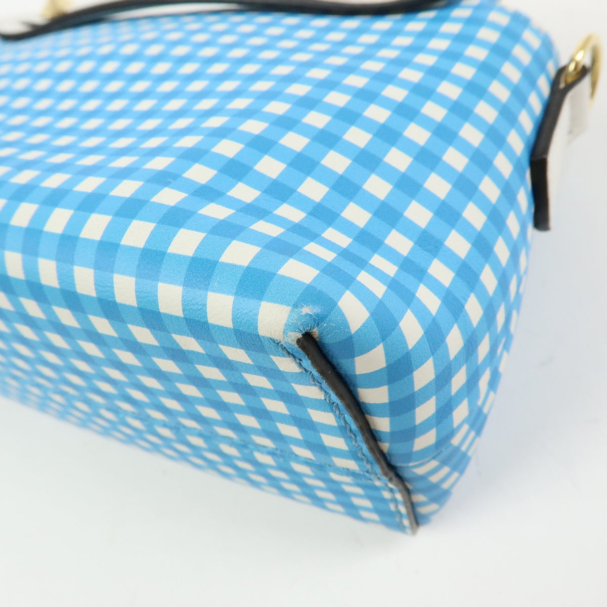 Fendi By The Way Satchel Printed Leather Blue Leather Handbag (Pre-Owned)