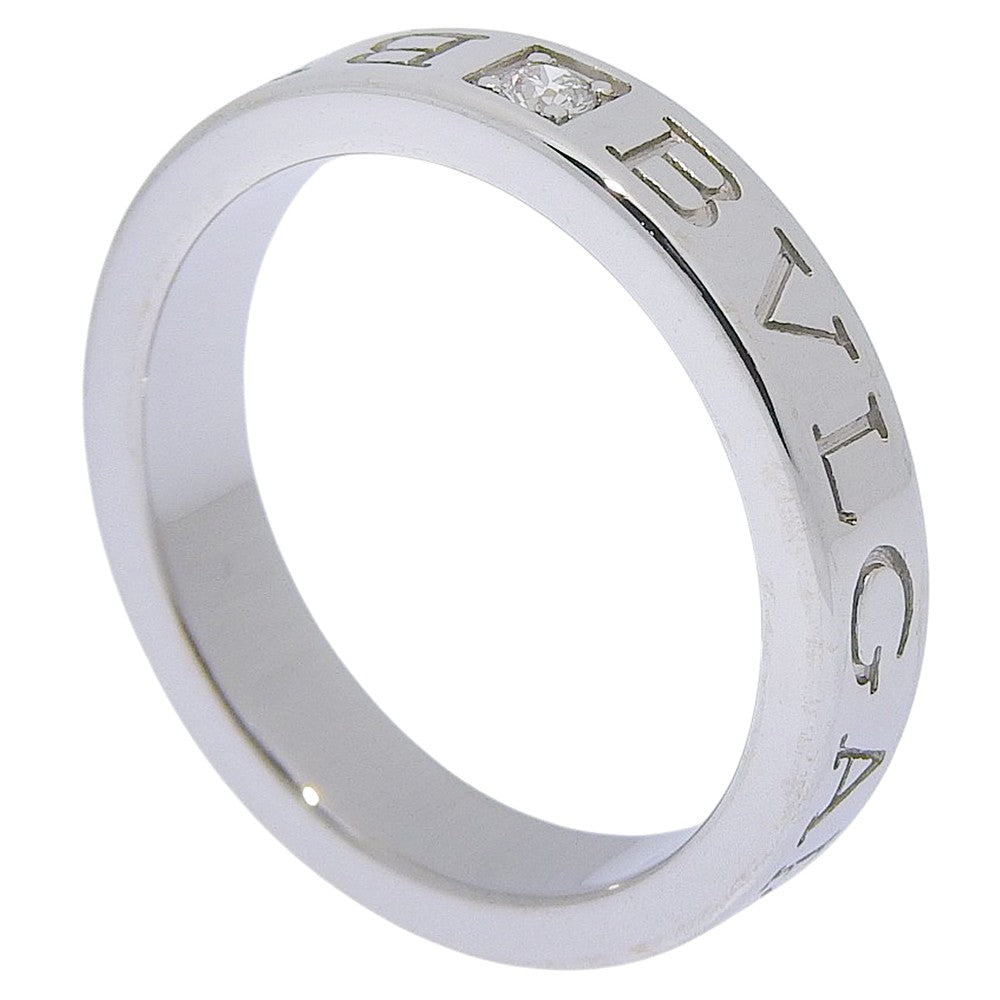 Bvlgari Bvlgari Bvlgari Band 18K White Gold With Diamond Silver White_Gold Ring Jewelry (Pre-Owned)
