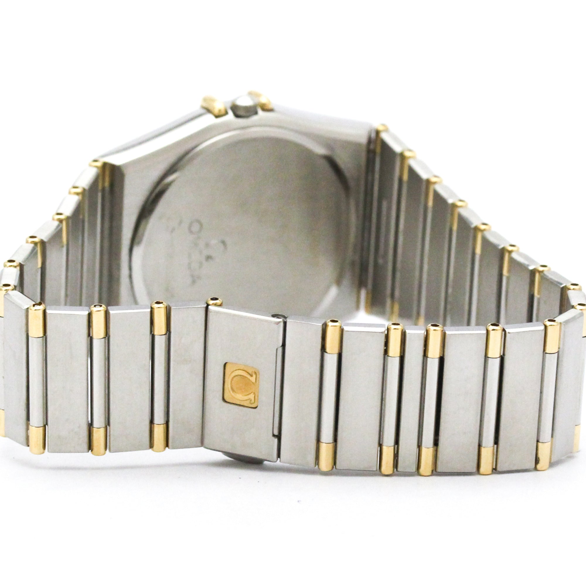 Omega Constellation Day Date Quartz Stainless Steel And Yellow Gold Watch (Pre-Owned)