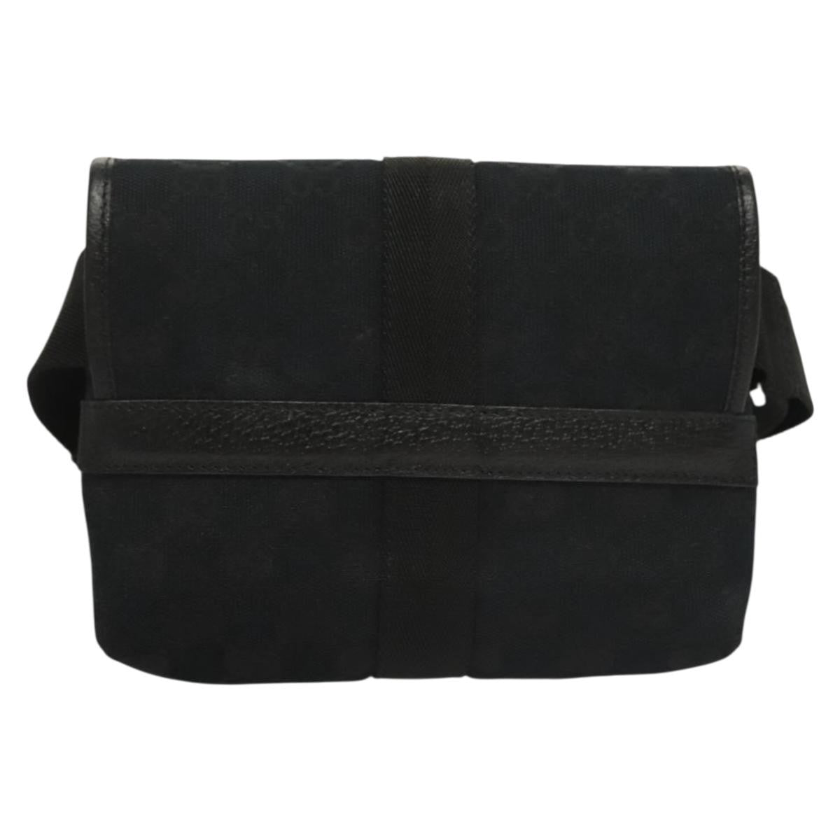 Gucci Buckle Belt Gg Canvas And Leather Black Canvas Bag (Pre-Owned)