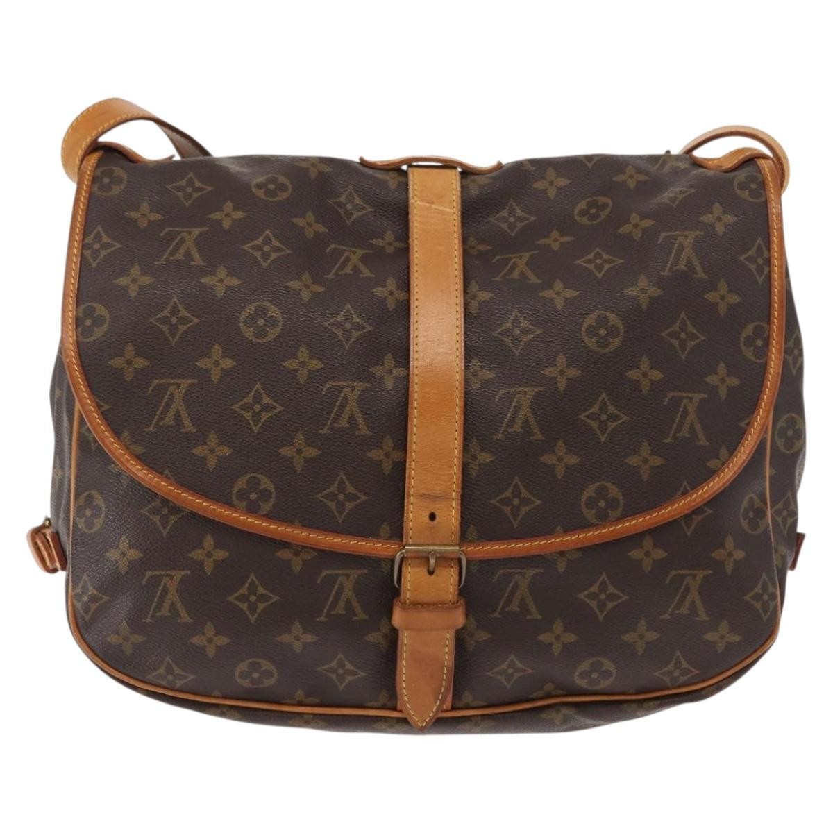 Louis Vuitton Saumur Monogram Canvas Brown Canvas Shoulder Bag Bag (Pre-Owned)