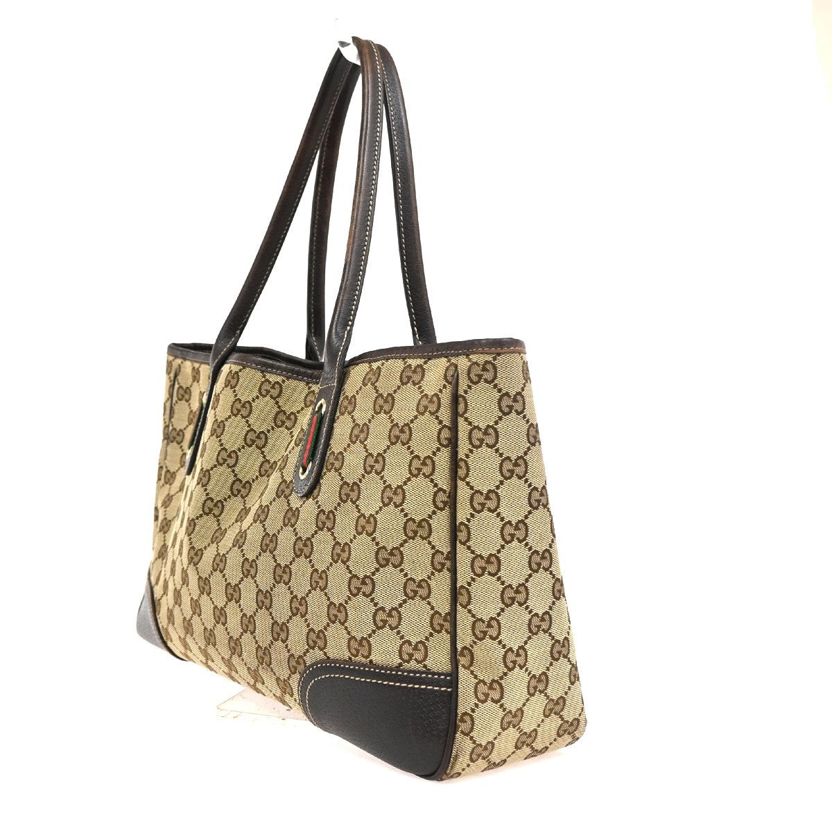 Gucci Princy Tote Gg Canvas And Leather Brown Canvas Tote Bag Bag (Pre-Owned)
