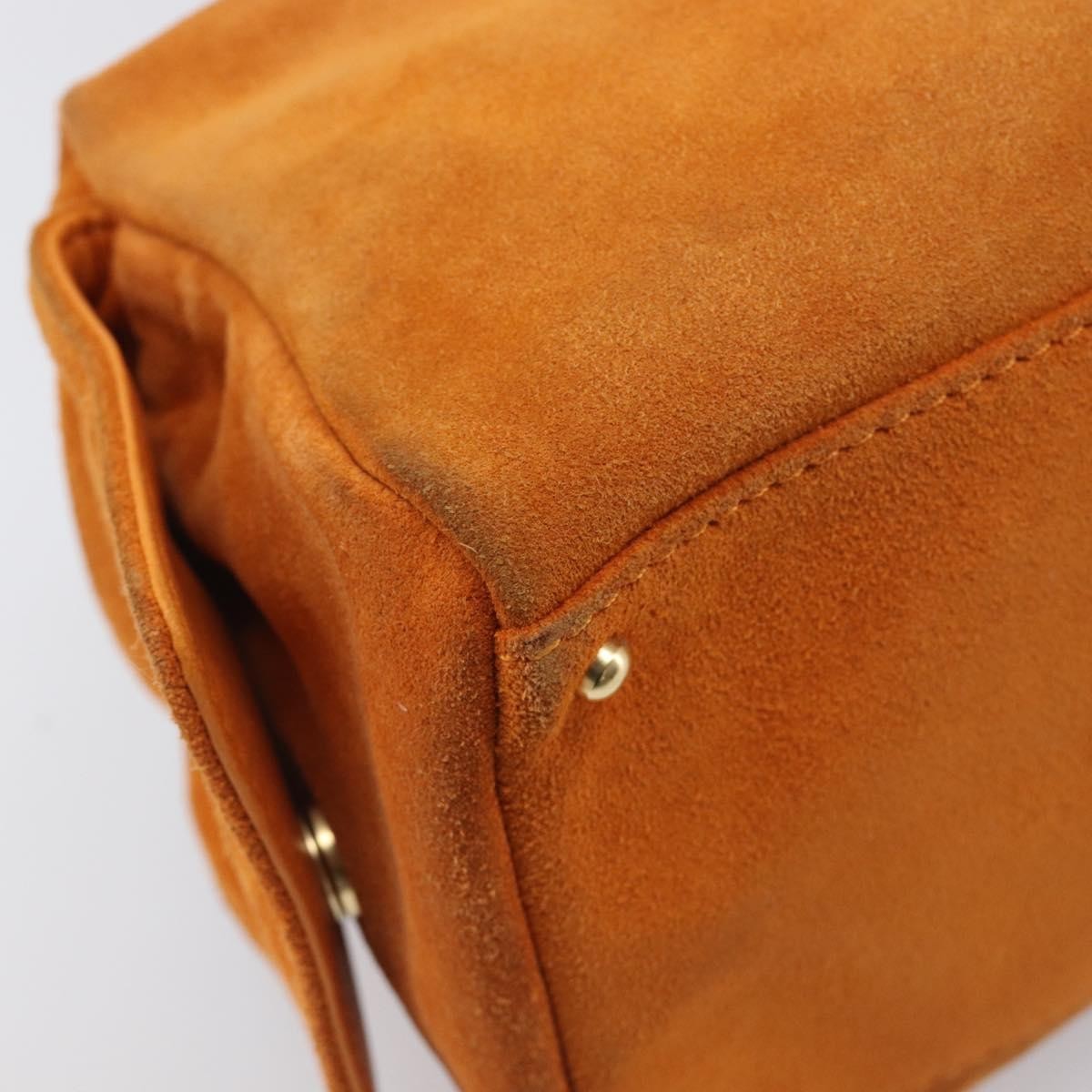 Chanel Coco Mark Suede Orange Suede Shoulder Bag Bag (Pre-Owned)