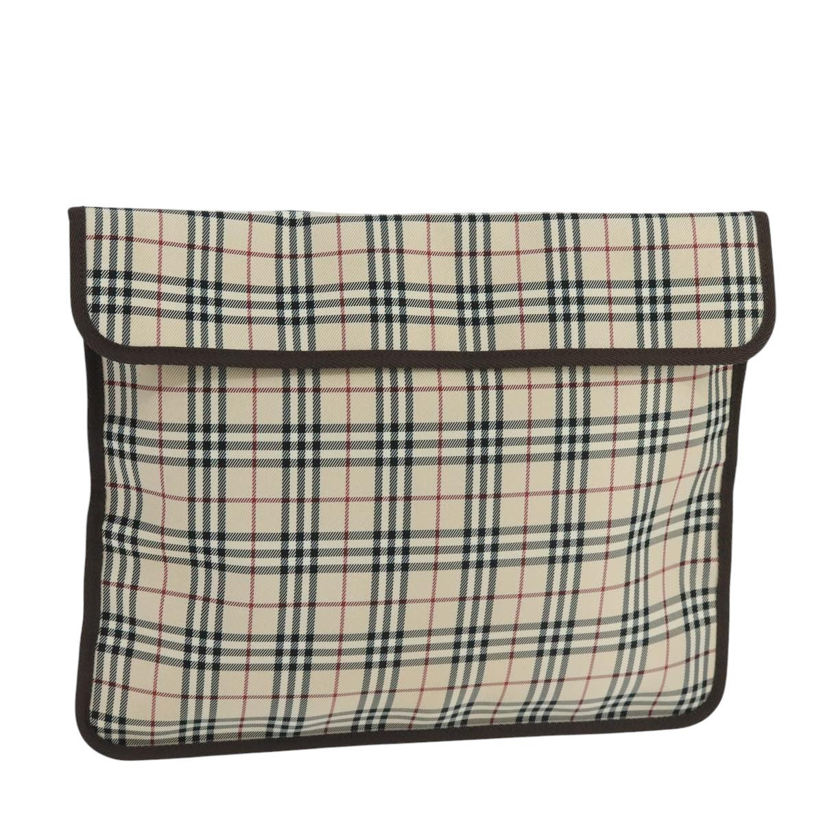 Burberry Nova Check Pochette Canvas Beige Canvas Clutche & Pouche Bag (Pre-Owned)