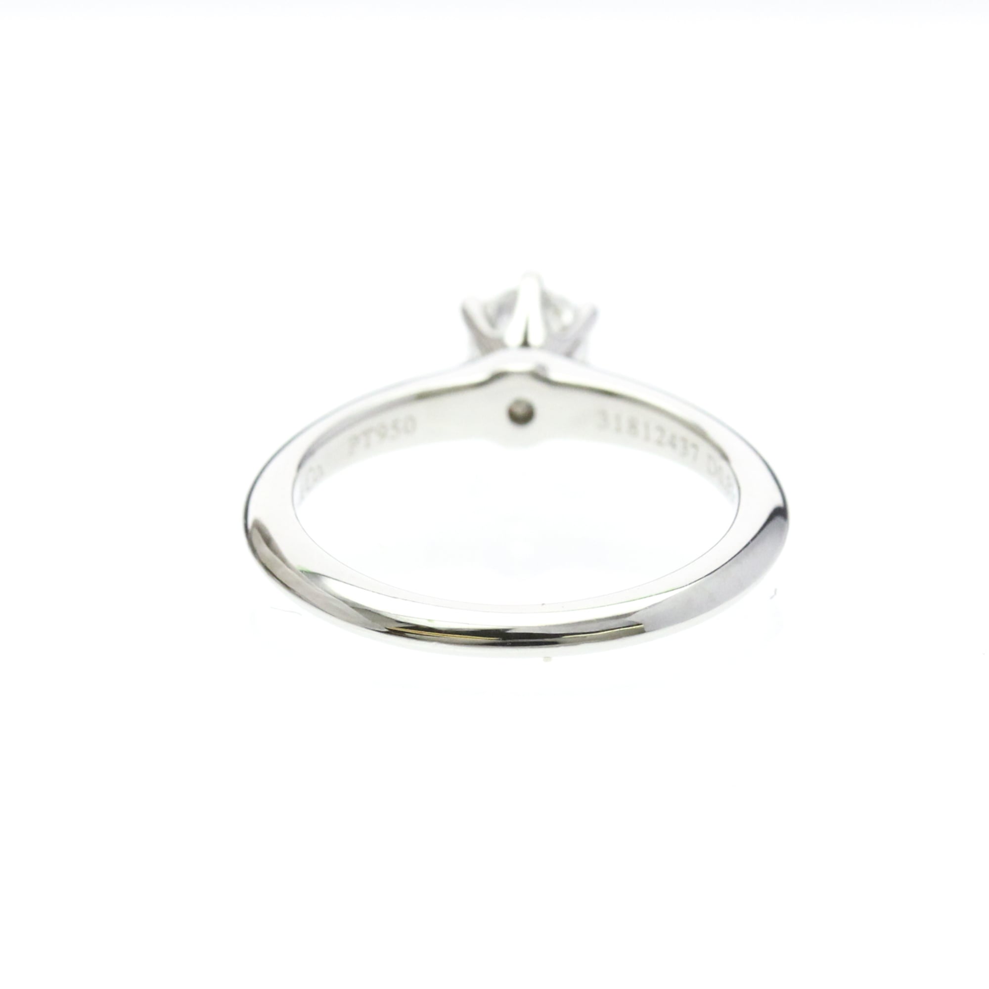 Tiffany & Co. Tiffany Setting Solitaire Platinum With Rbc Diamond Silver Platinum Ring Jewelry (Pre-Owned)