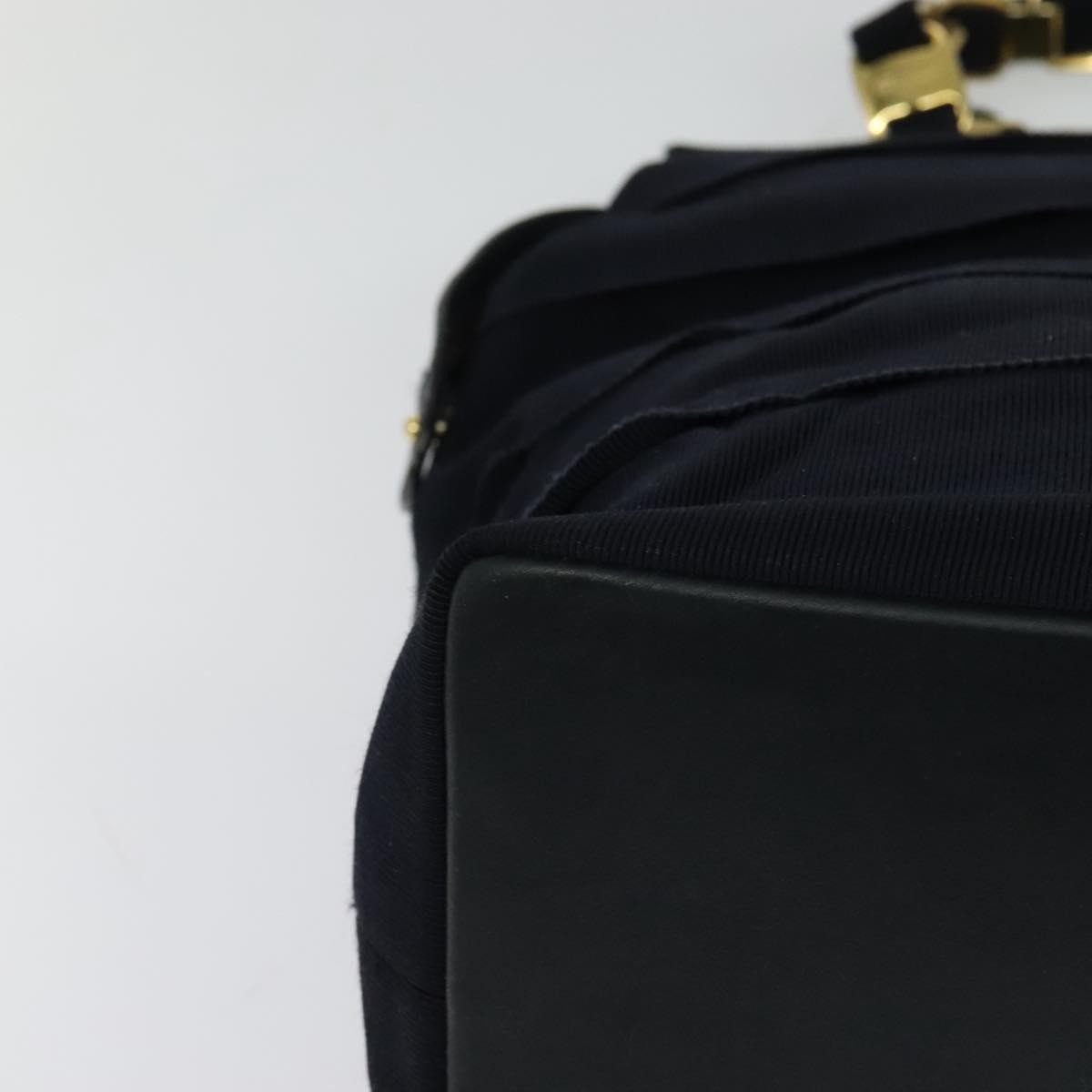 Salvatore Ferragamo Vala Canvas Navy Canvas Shoulder Bag Bag (Pre-Owned)