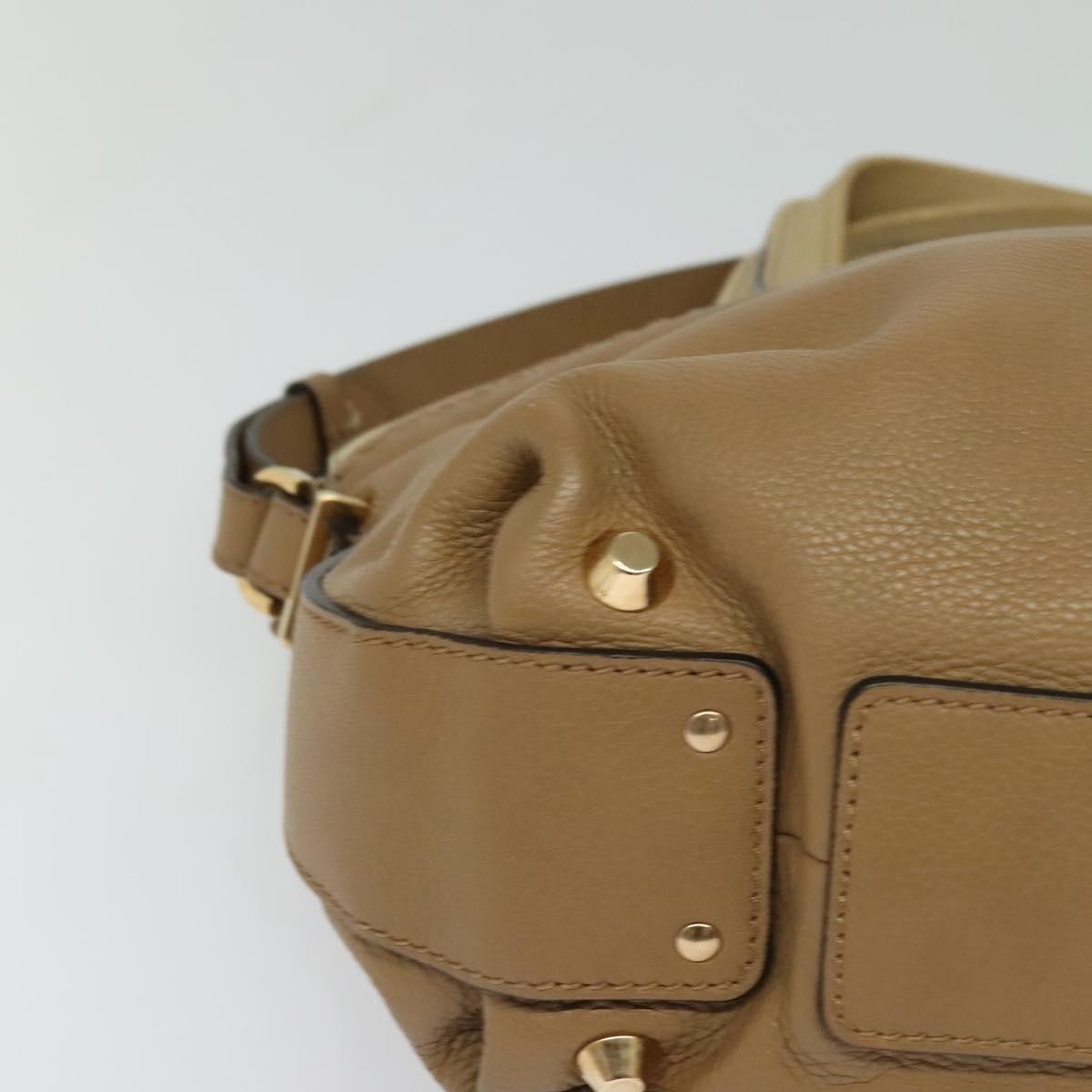 Chloe Angie Tote Leather Brown Leather Tote Bag Bag (Pre-Owned)