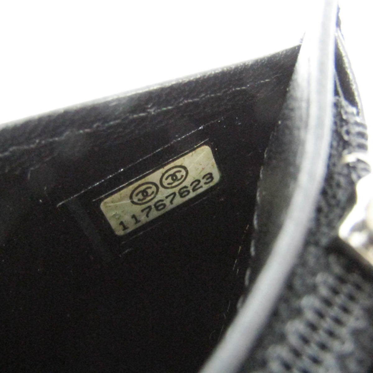 Chanel Lucky Symbols Yen Embossed Quilted Patent Black Leather Wallets Accessory (Pre-Owned)