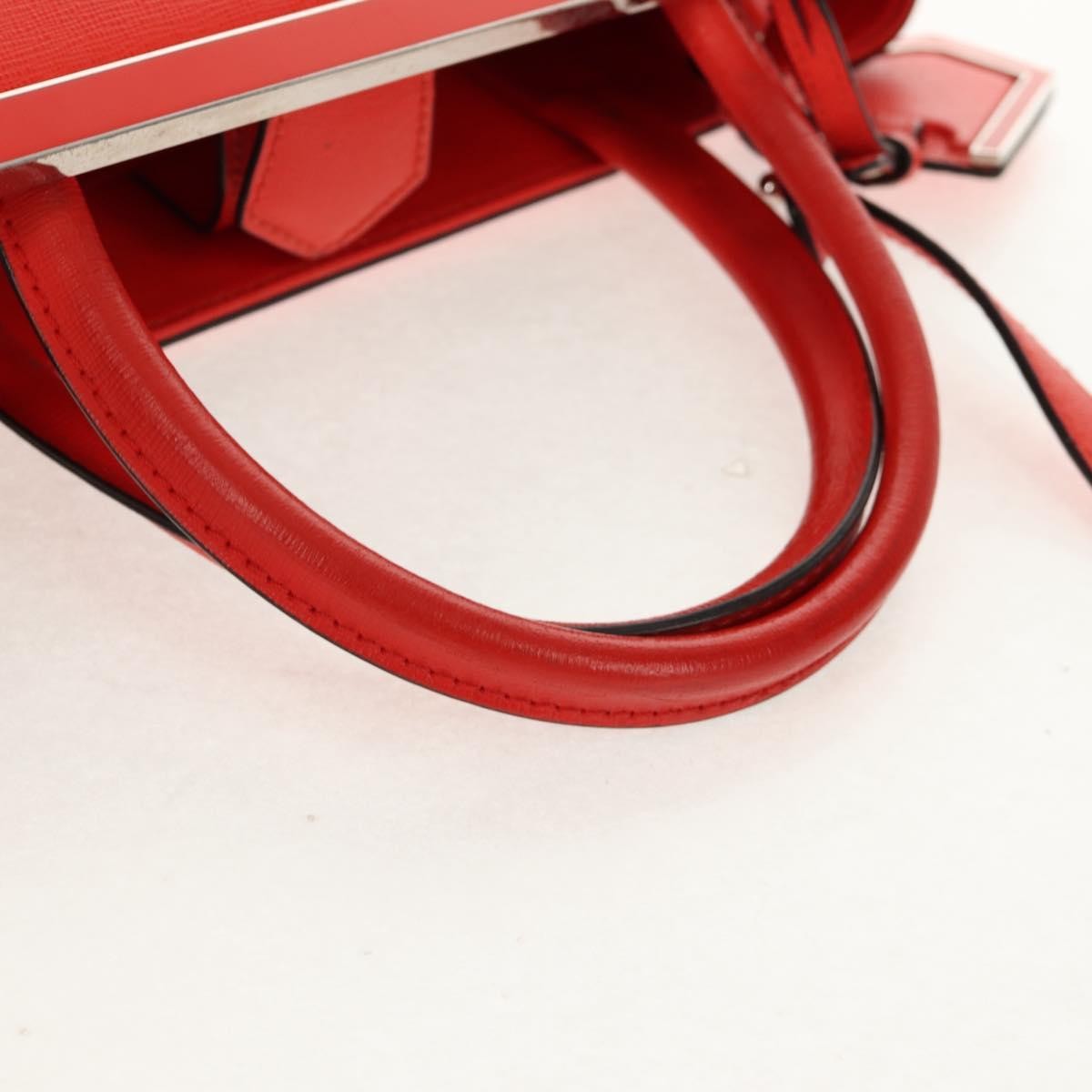 Fendi 2Jours Leather Red Leather Tote Bag Bag (Pre-Owned)