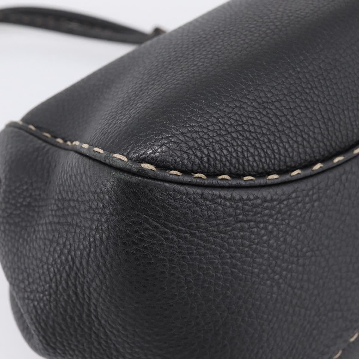 Fendi Selleria Bucket Leather Black Leather Tote Bag Bag (Pre-Owned)