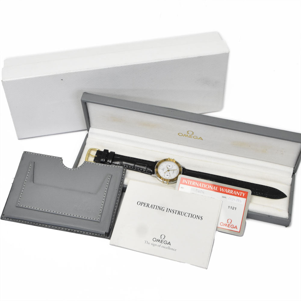 Omega Constellation Day Date Quartz Stainless Steel And Yellow Gold Watch (Pre-Owned)