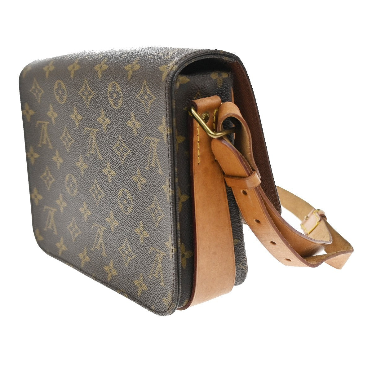 Louis Vuitton Cartouchiere Monogram Canvas Brown Canvas Handbag (Pre-Owned)