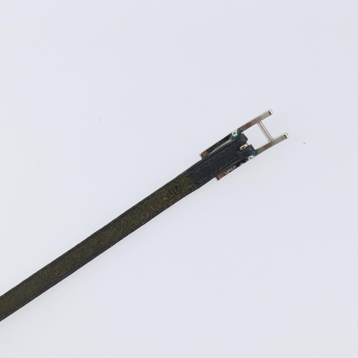 Hermes Hapi 3 Leather With Metal Black Leather Bracelet Jewelry (Pre-Owned)