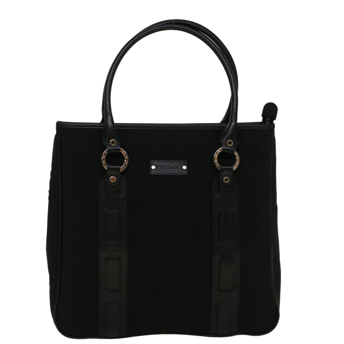 Bvlgari Vintage Canvas Black Canvas Tote Bag Bag (Pre-Owned)