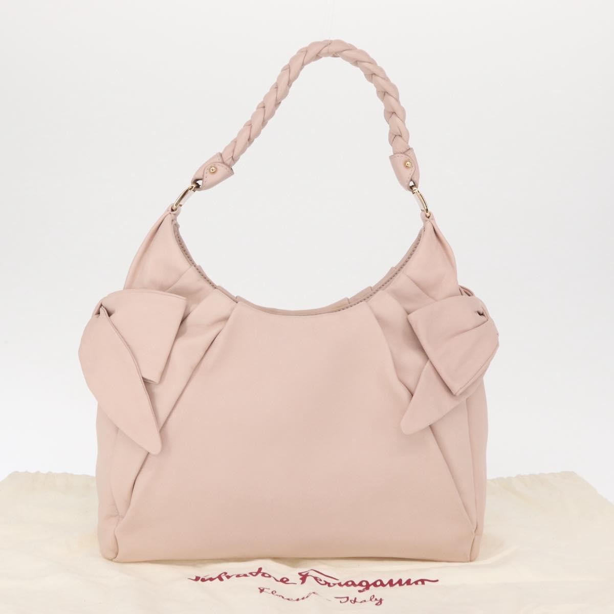 Salvatore Ferragamo Vala Leather Pink Leather Shoulder Bag Bag (Pre-Owned)
