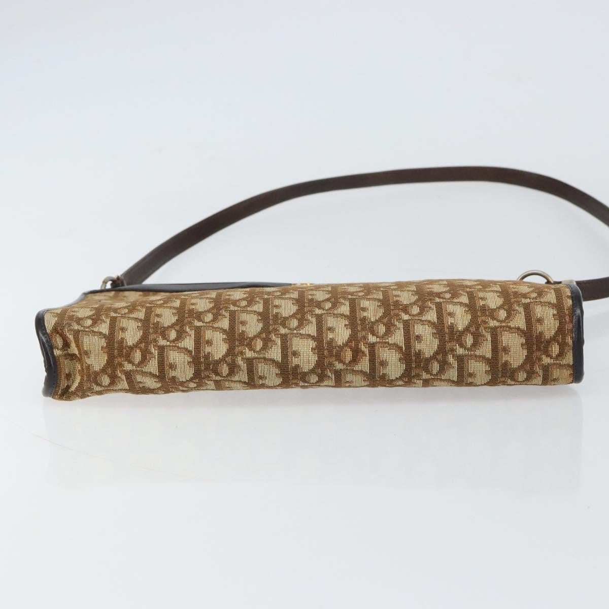 Christian Dior Vintage Trotter Diorissimo Canvas Beige Canvas Shoulder Bag Bag (Pre-Owned)