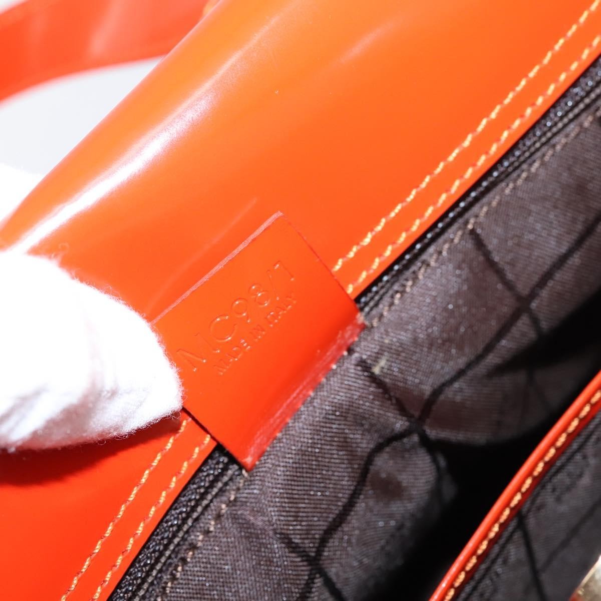Celine Top Handle Leather Orange Leather Handbag (Pre-Owned)