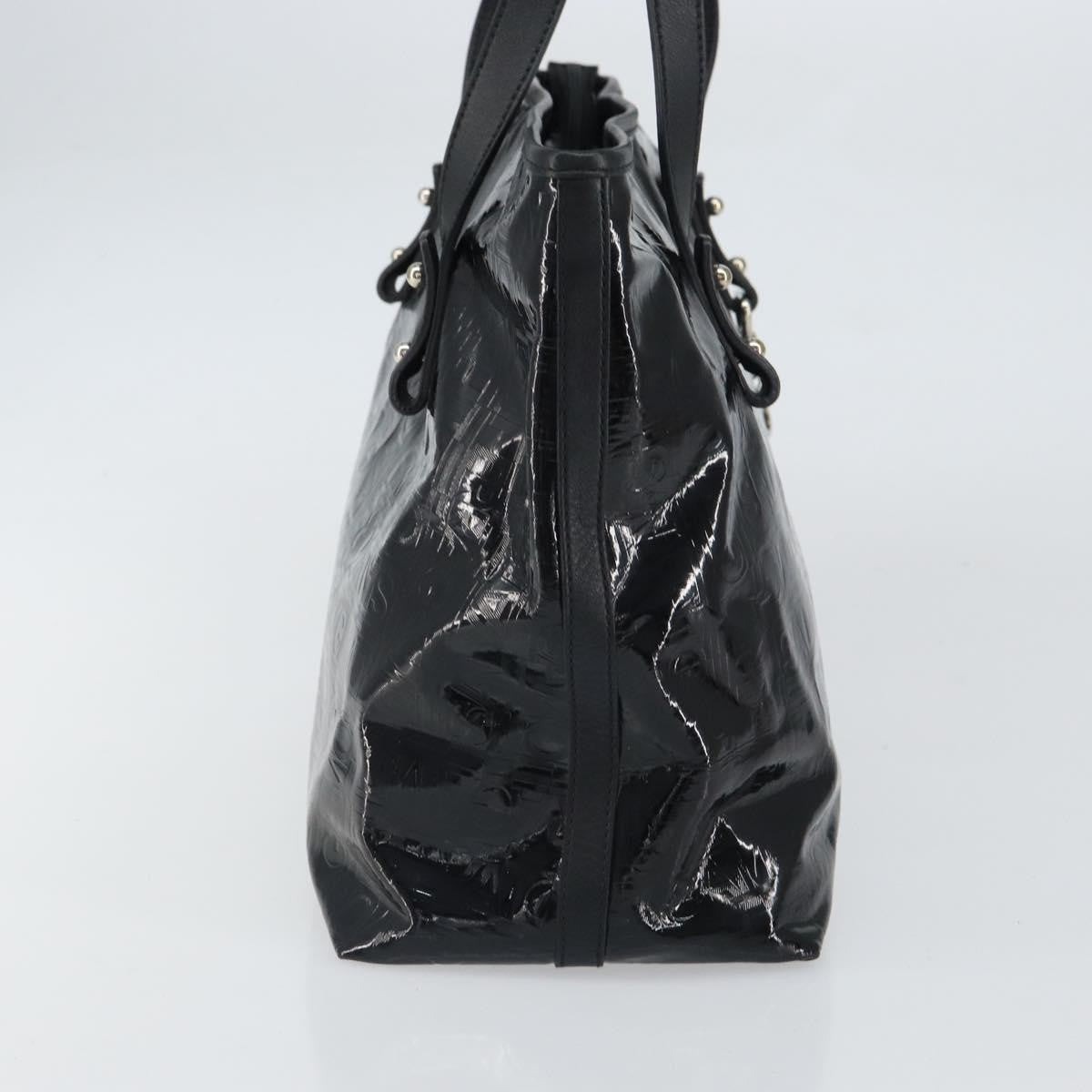 Salvatore Ferragamo Gancini Tote Patent Leather Black Patent_Leather Tote Bag Bag (Pre-Owned)