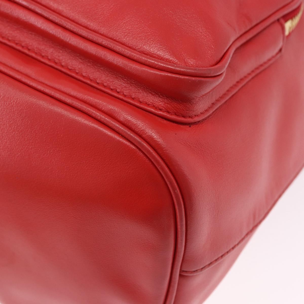 Prada Drawstring Pocket Bucket Soft Calf Red Leather Shoulder Bag Bag (Pre-Owned)