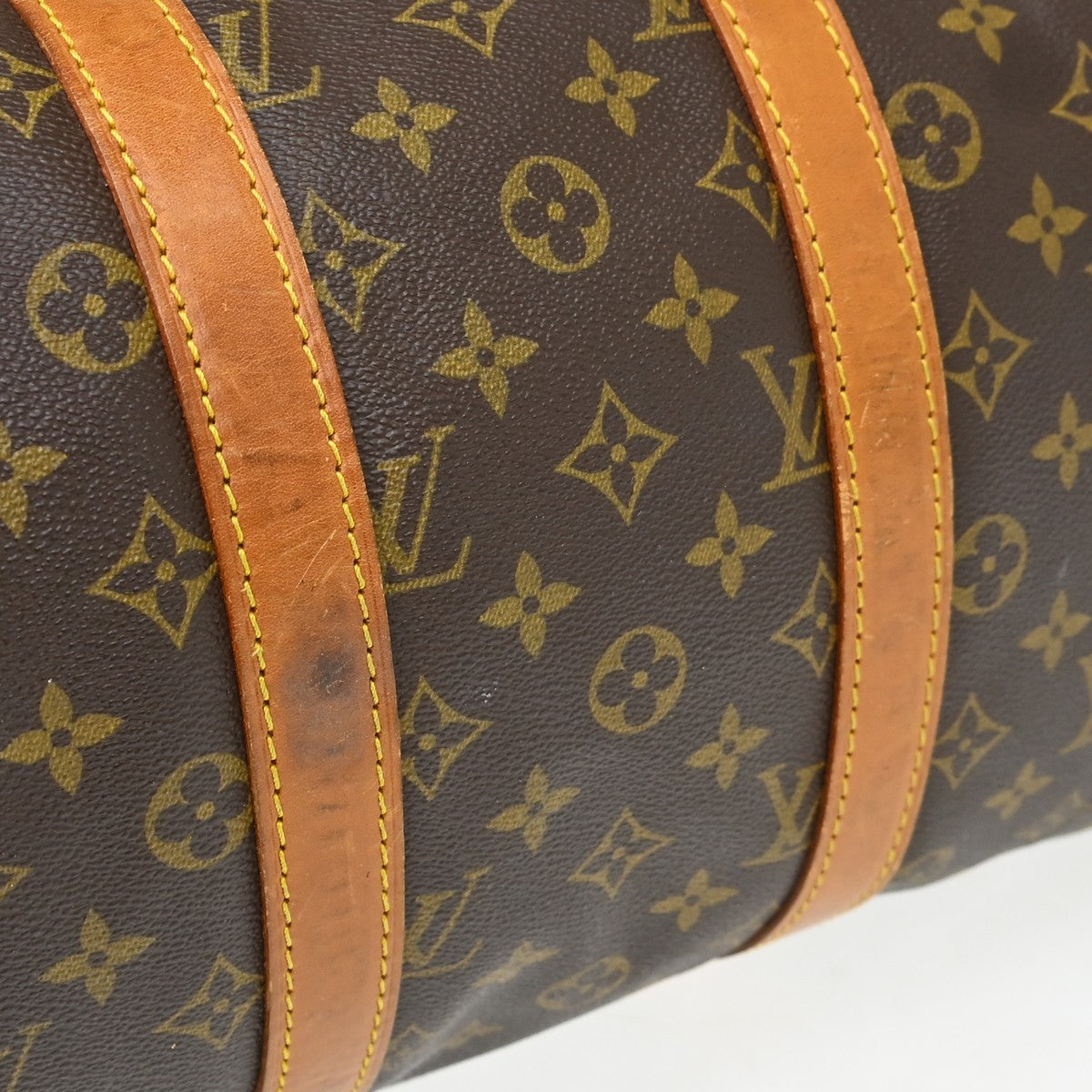 Louis Vuitton Keepall Bandouliere Monogram Canvas Brown Canvas Travel Bag Bag (Pre-Owned)