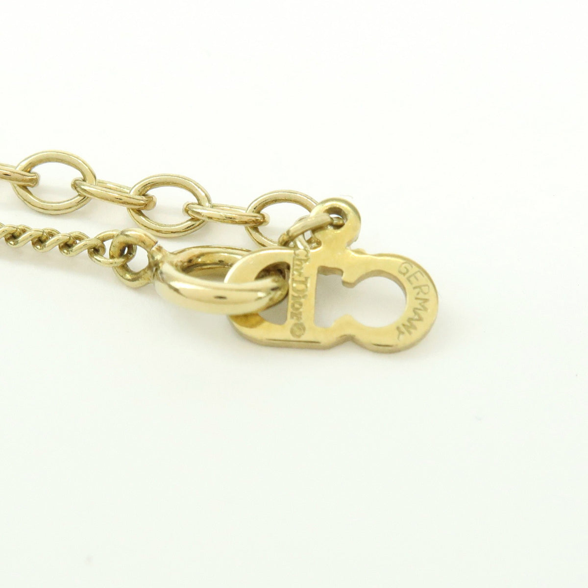 Christian Dior Cd Heart Metal Gold Gold_Plated Necklace Jewelry (Pre-Owned)