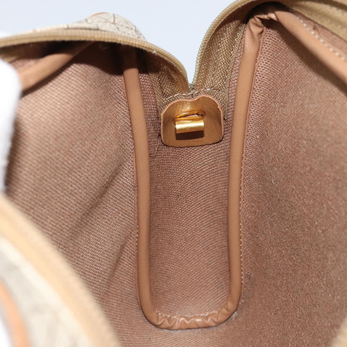 Christian Dior Vintage Honeycomb Canvas And Leather Beige Canvas Shoulder Bag Bag (Pre-Owned)