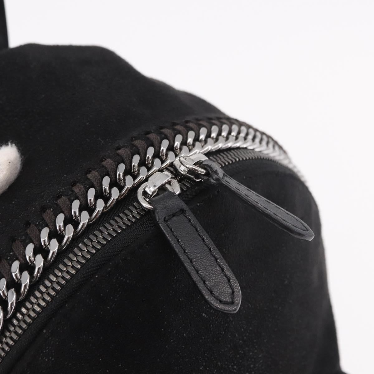 Stella Mccartney Falabella Front Zip Shaggy Deer Black Polyester Backpack Bag (Pre-Owned)