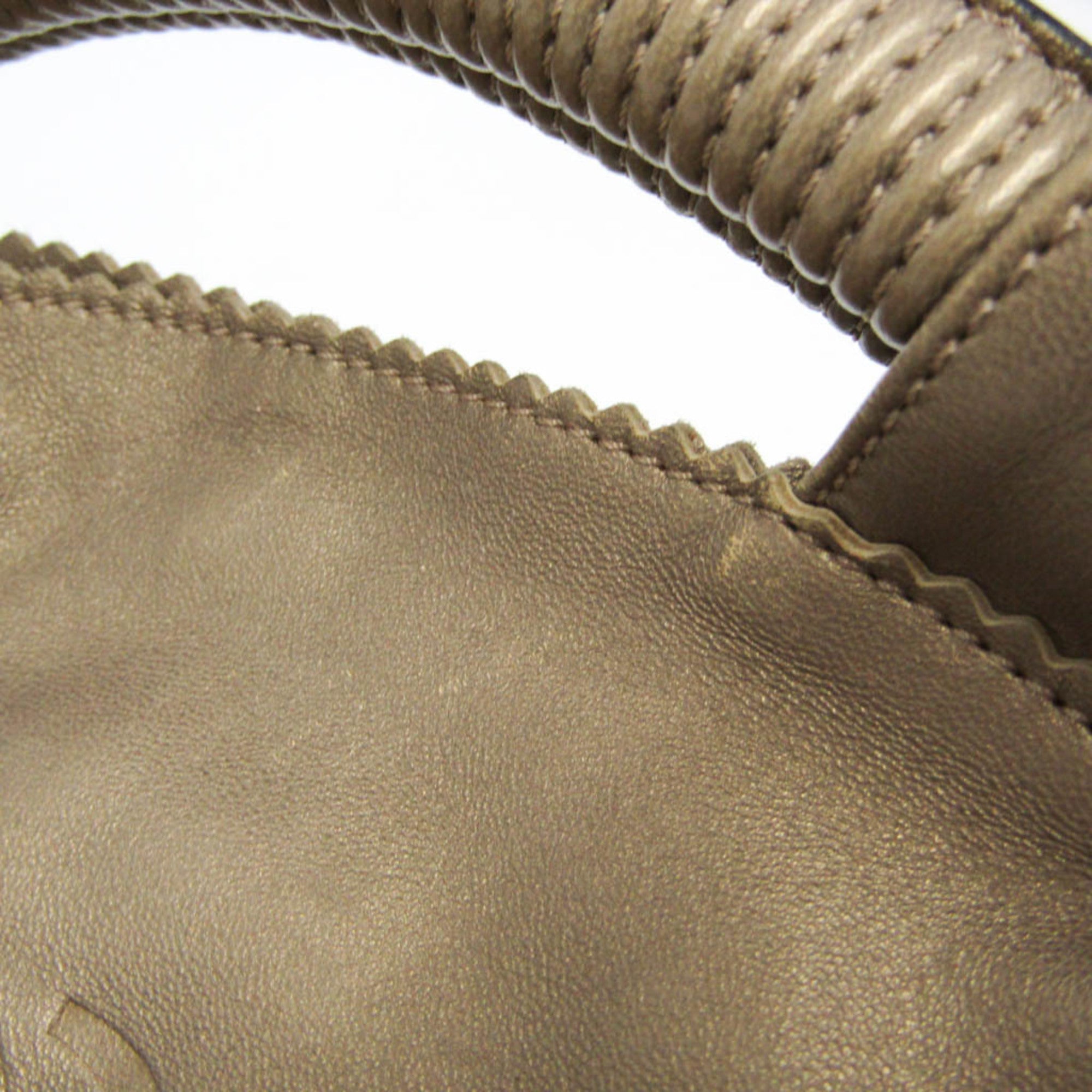 Loewe Anagram Logo Nappa Aire Hand Leather Gold Leather Handbag (Pre-Owned)