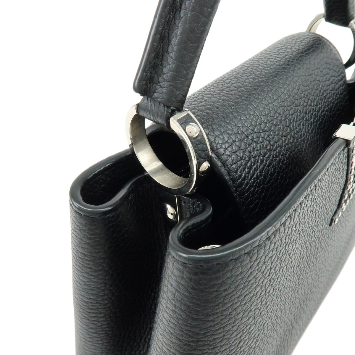 Louis Vuitton Capucines Fleur De Lys Taurillon Leather Black Leather Handbag (Pre-Owned)