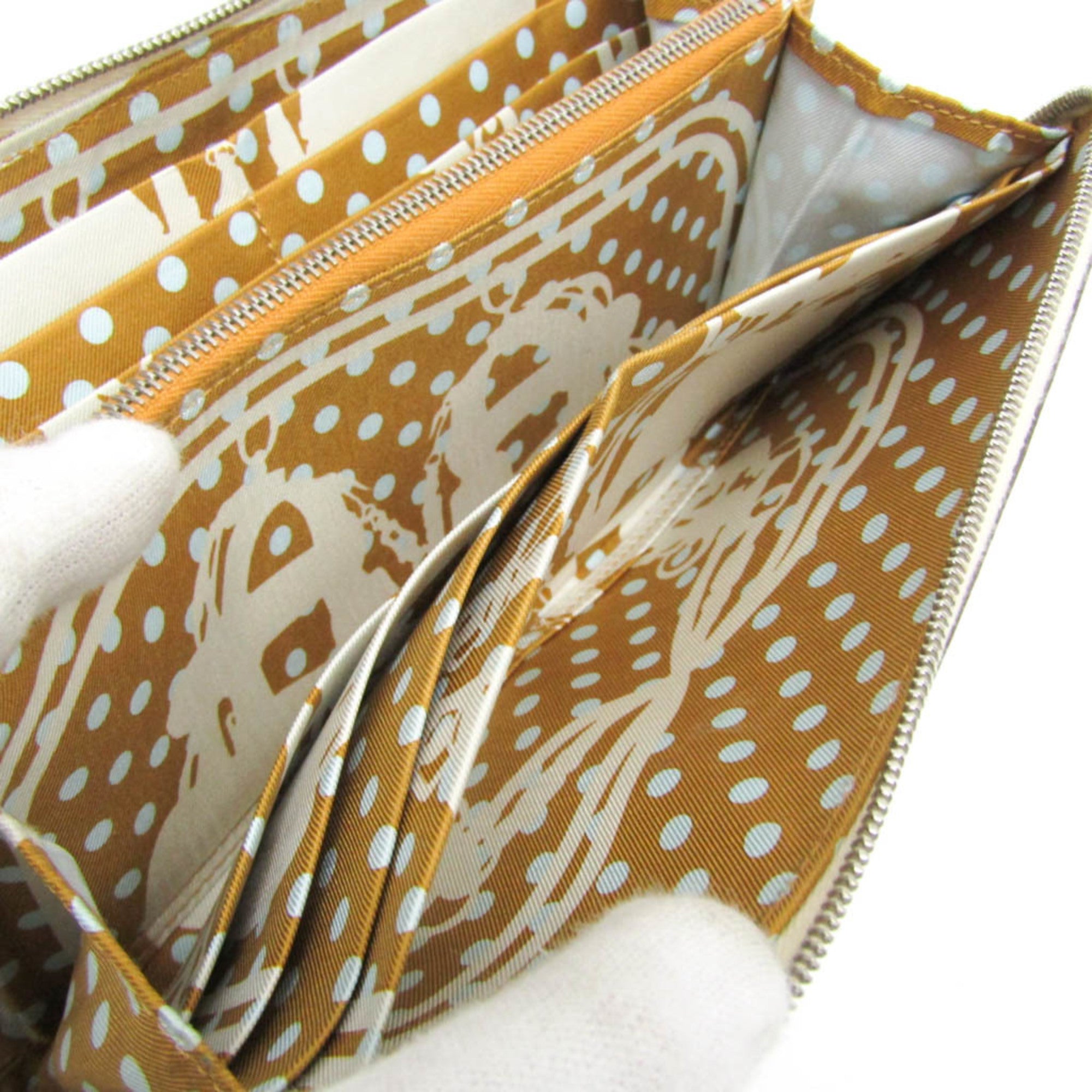 Hermes Azap Zip Around Silk'in Epsom Beige Leather Wallets Accessory (Pre-Owned)
