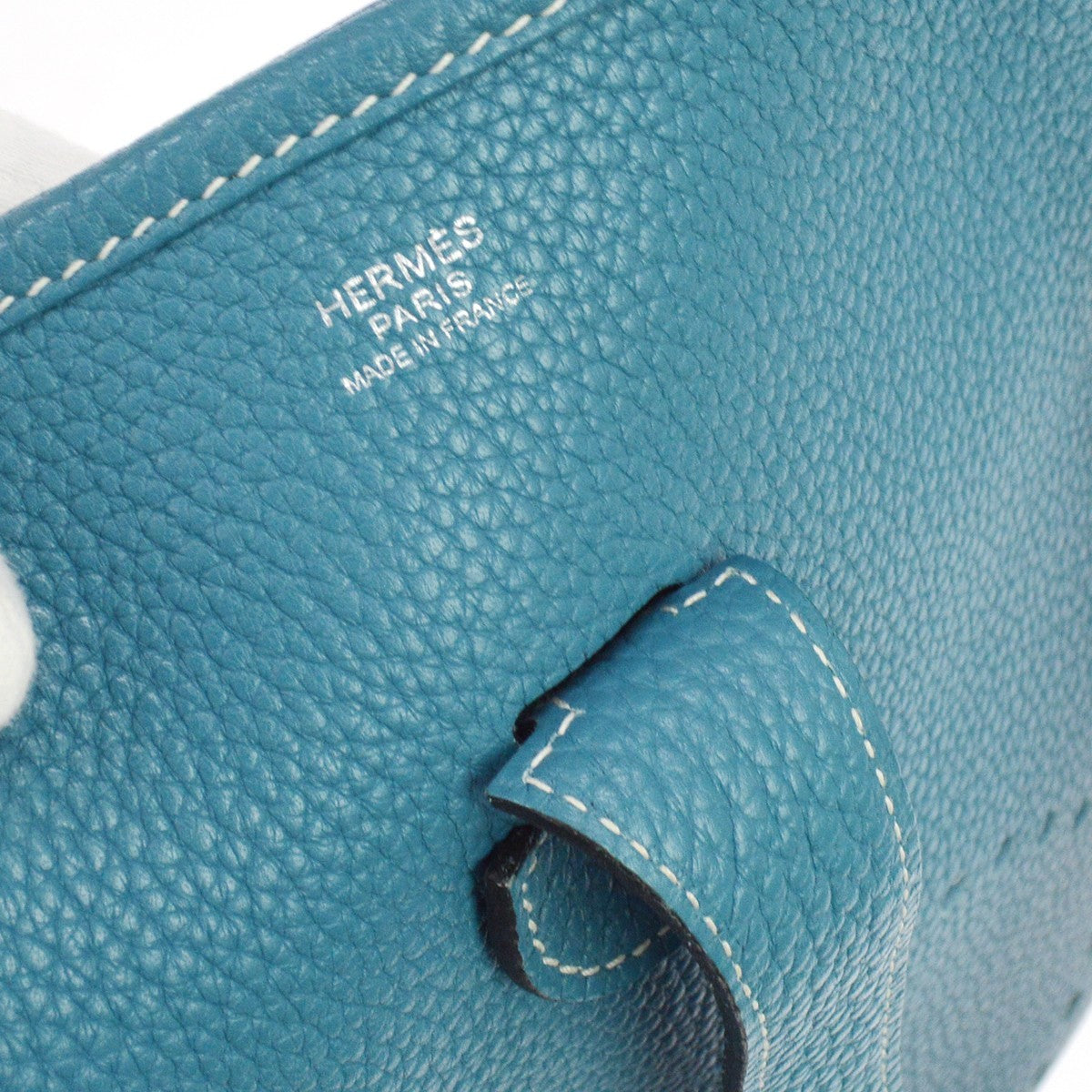 Hermes Evelyne Bag Gen Iii Clemence Blue Leather Shoulder Bag Bag (Pre-Owned)