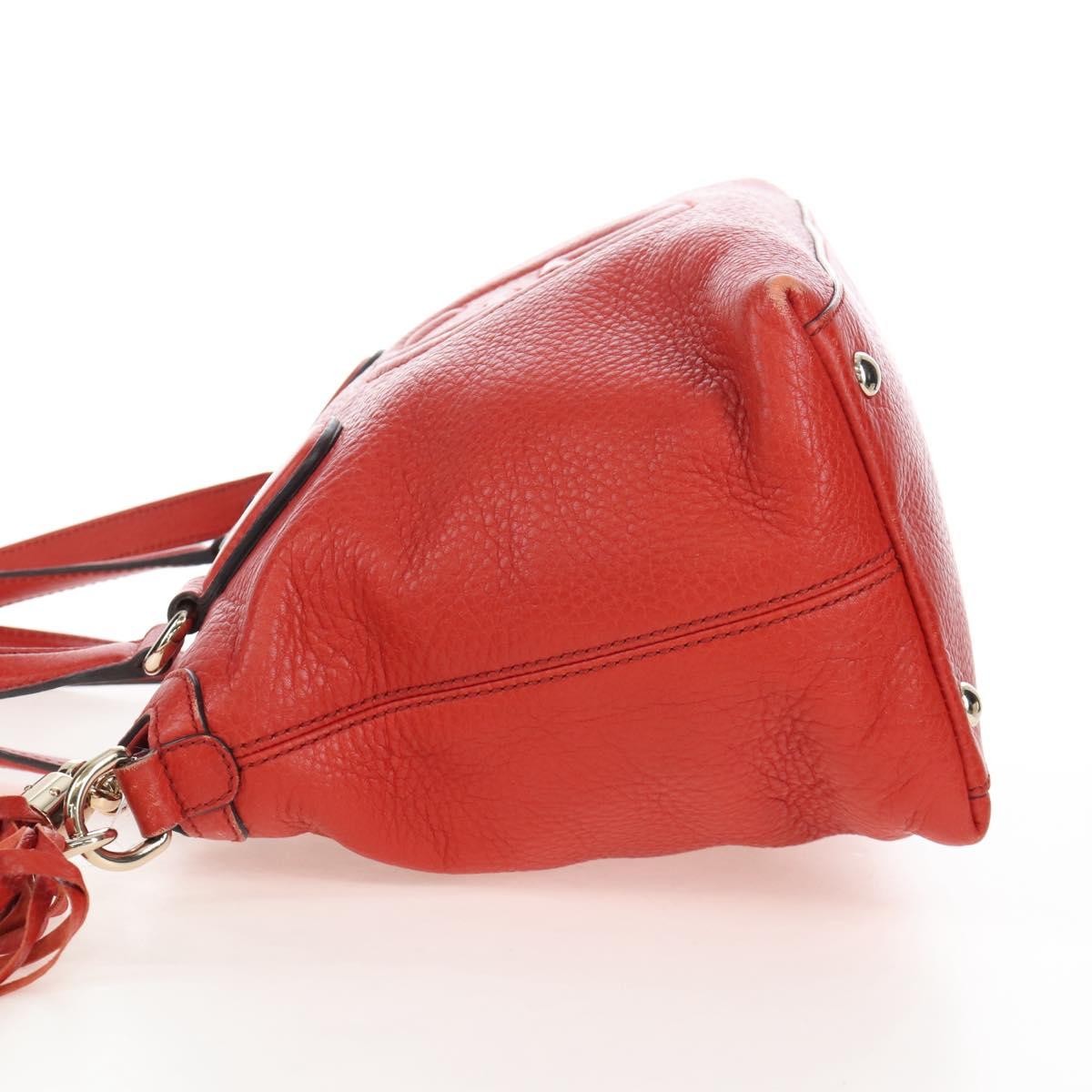 Gucci Soho Convertible Soft Top Handle Leather Orange Leather Handbag (Pre-Owned)