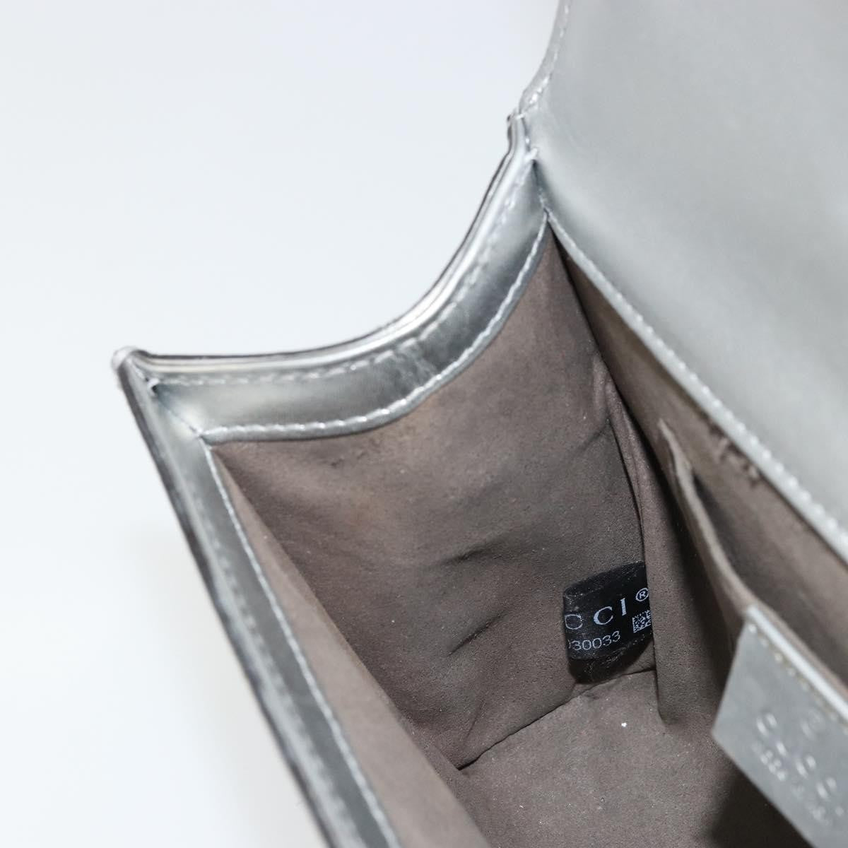 Gucci Padlock Shoulder Bag Nm Gg Coated Canvas And Leather Silver Leather Shoulder Bag Bag (Pre-Owned)