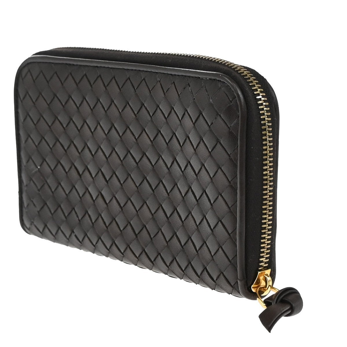 Bottega Veneta Intrecciato Long Zip Leather Brown Leather Wallets Accessory (Pre-Owned)