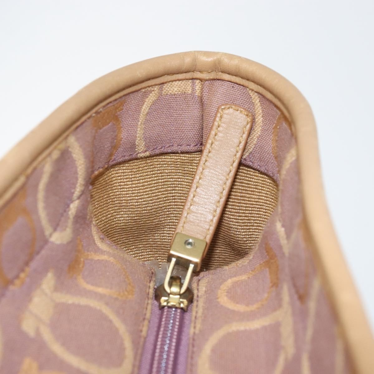 Salvatore Ferragamo Gancini Tote Canvas Purple Canvas Tote Bag Bag (Pre-Owned)
