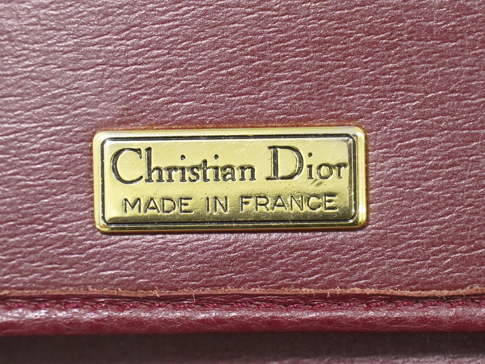 Christian Dior Vintage Cd Flap Leather Burgundy Leather Shoulder Bag Bag (Pre-Owned)