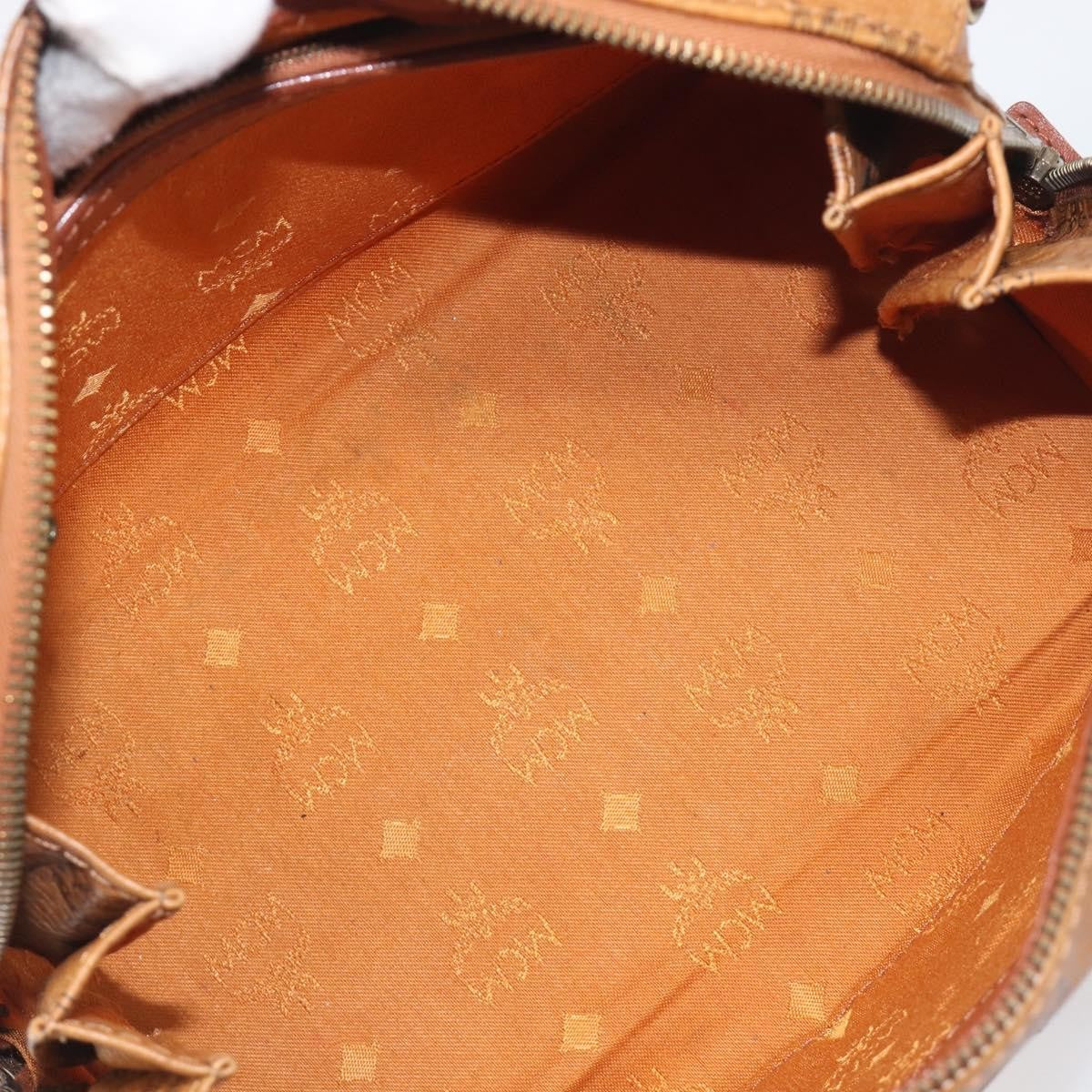 MCM Visetos Logogramme Leather Brown Leather Handbag (Pre-Owned)