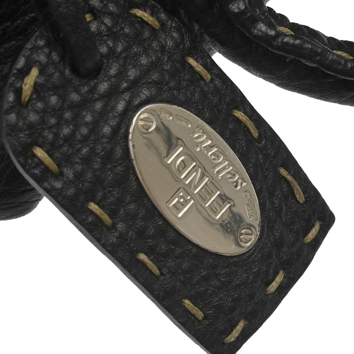 Fendi Selleria Frame Doctor Leather Black Leather Handbag (Pre-Owned)