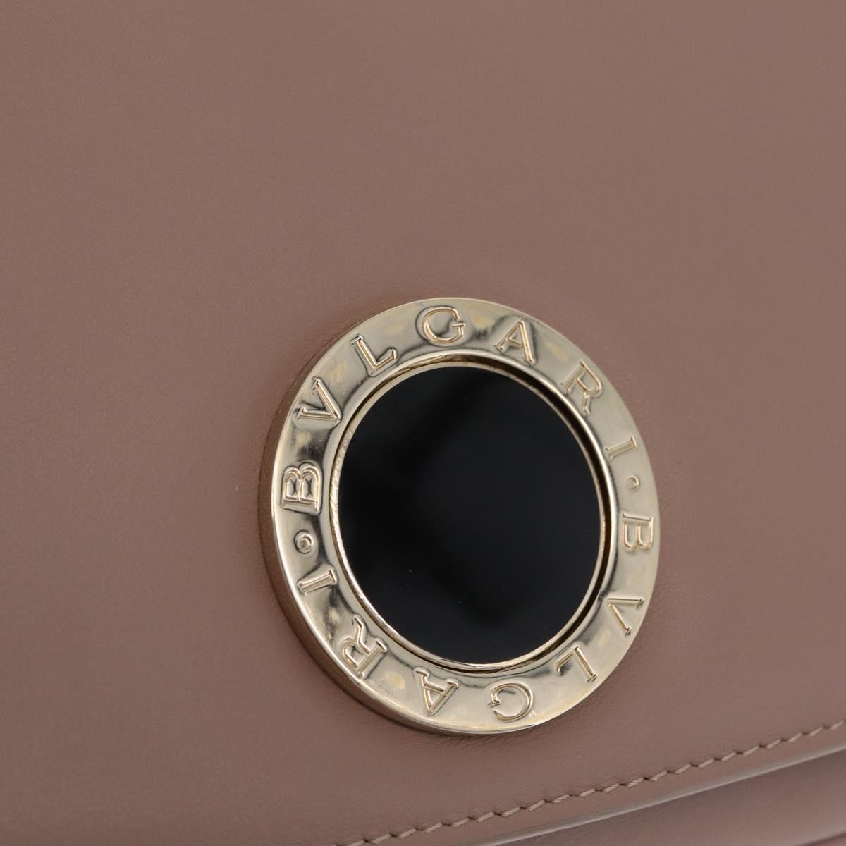 Bvlgari Signature Top Handle Leather Beige Leather Handbag (Pre-Owned)