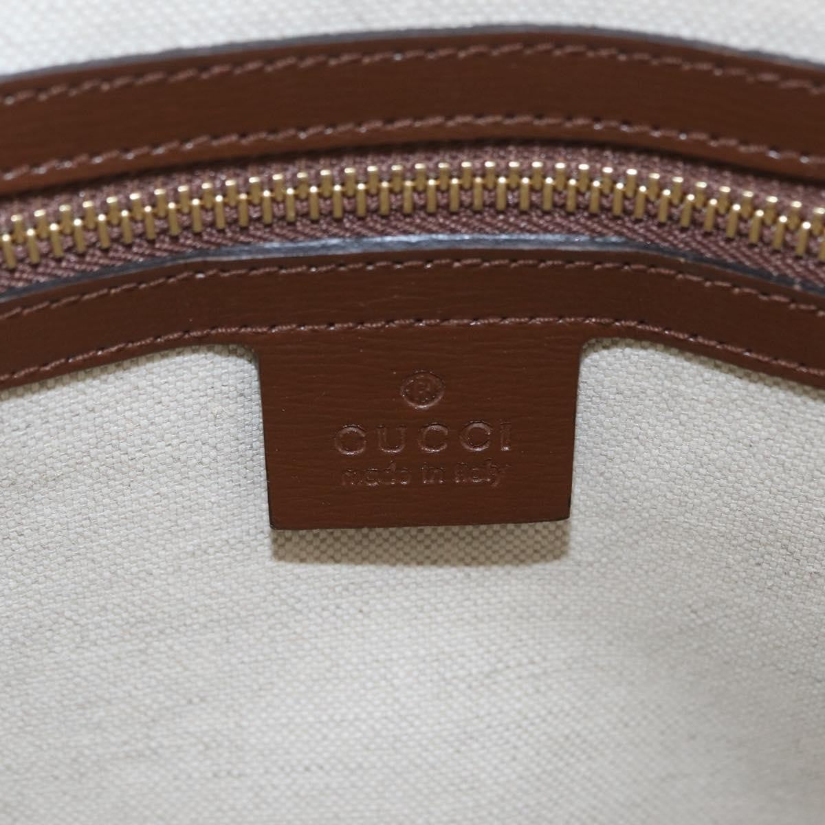 Gucci Horsebit 1955 Top Handle Gg Coated Canvas With Leather Beige Canvas Handbag (Pre-Owned)