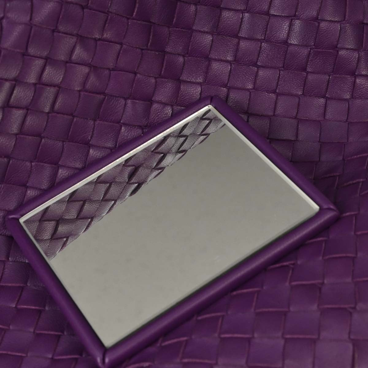Bottega Veneta Brick Intrecciato Nappa Purple Leather Tote Bag Bag (Pre-Owned)