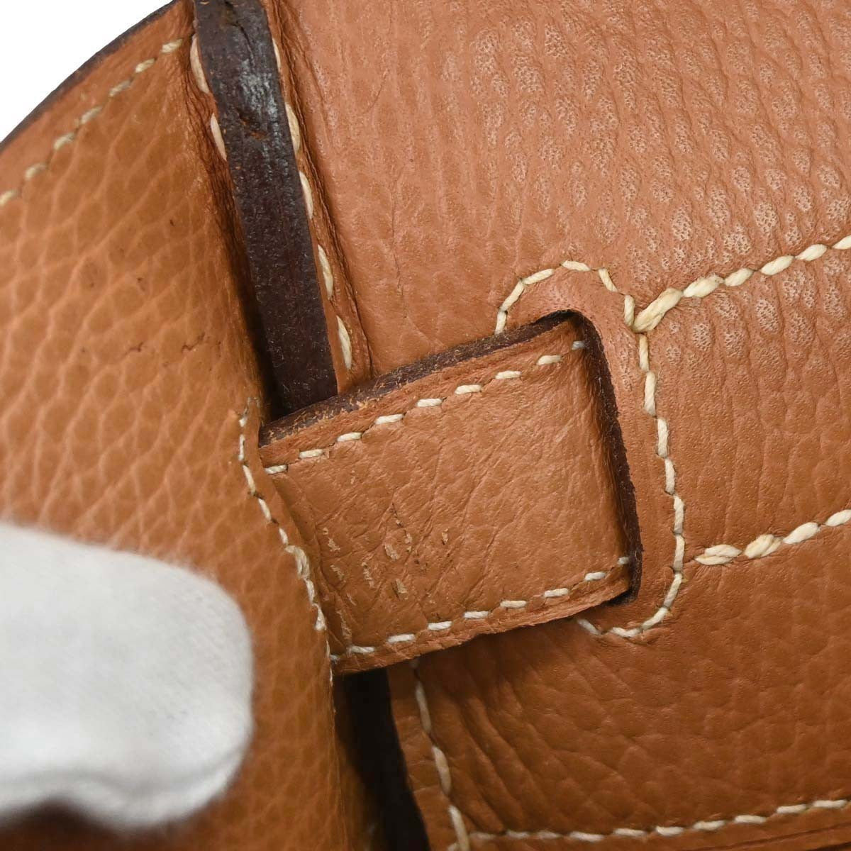 Hermes Hac Birkin Black Fjord With Palladium Hardware Brown Leather Handbag (Pre-Owned)