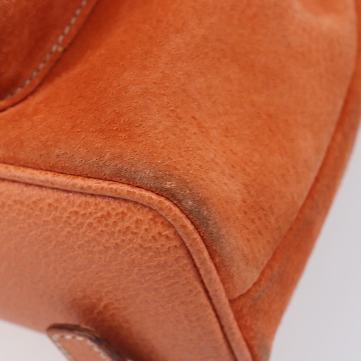Gucci Vintage Bamboo Suede Orange Suede Backpack Bag (Pre-Owned)