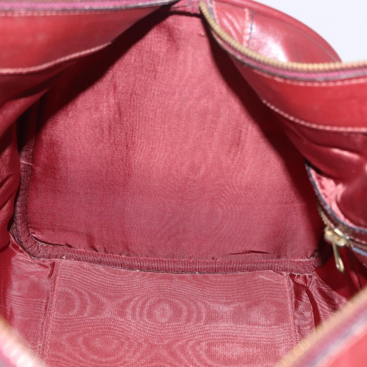 Cartier Must De Cartier Boston Leather Burgundy Leather Travel Bag Bag (Pre-Owned)