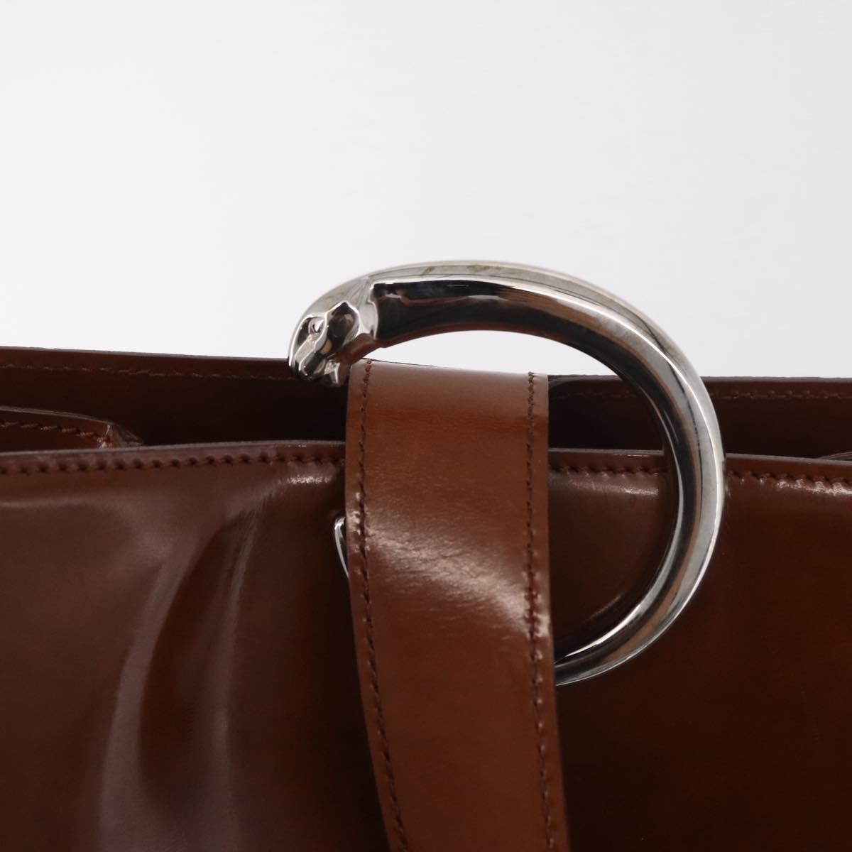 Cartier Panthère Patent Leather Brown Patent_Leather Backpack Bag (Pre-Owned)
