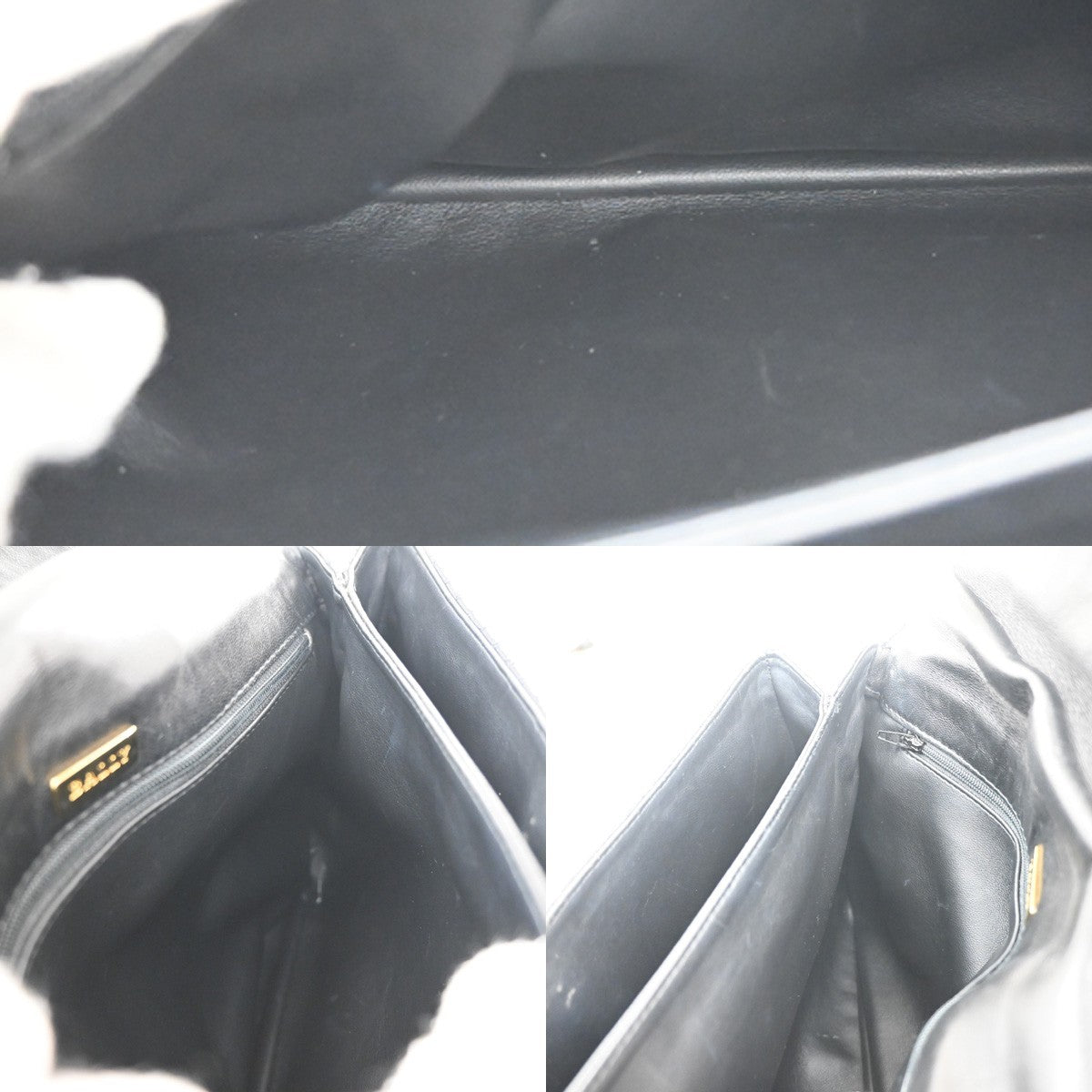 Bally Vintage Quilted Leather Black Leather Handbag (Pre-Owned)