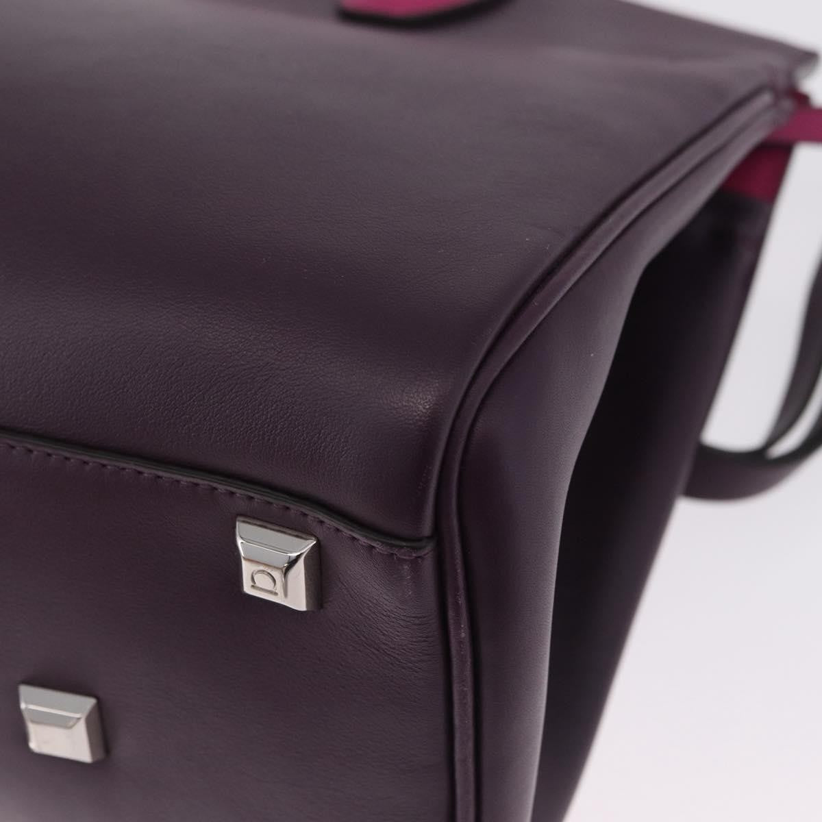 Salvatore Ferragamo Studio Satchel Leather Purple Leather Handbag (Pre-Owned)