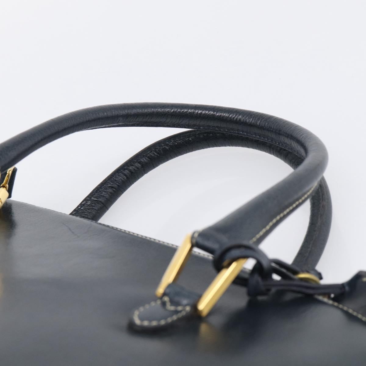 Salvatore Ferragamo Top Handle Leather Navy Leather Crossbody Bag Bag (Pre-Owned)